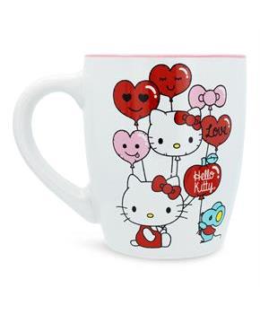 Sanrio Hello Kitty Heart Balloons Ceramic Latte Mug | Holds 25 Ounces