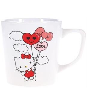 Sanrio Hello Kitty Love Balloon Wide Rim Ceramic Latte Mug | Holds 17 Ounces