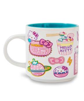 Hello Kitty "Kawaii Tokyo" Allover Icons Ceramic Stacking Mug | Holds 13 Ounces