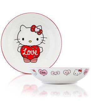 Sanrio Hello Kitty "Love" 9-Inch Ceramic Coupe Dinner Bowl