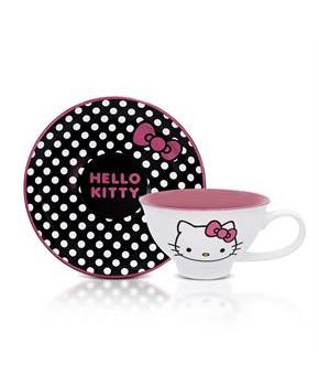 Sanrio Hello Kitty Ceramic Teacup and Saucer Set