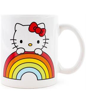 Sanrio Hello Kitty Rainbow Peek Ceramic Mug | Holds 20 Ounces