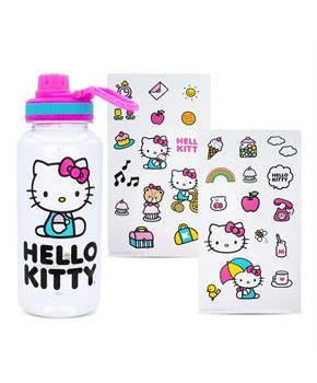 Sanrio Hello Kitty Icons 32-Ounce Water Bottle and Sticker Set