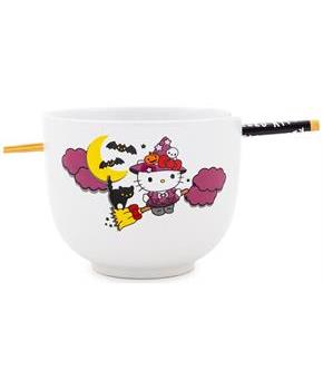 Sanrio Hello Kitty Witch 20-Ounce Ceramic Ramen Bowl and Chopstick Set