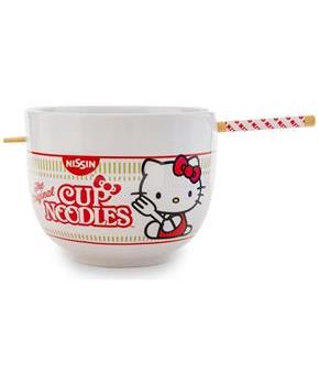 Sanrio Hello Kitty x Nissin Cup Noodles 20-Ounce Ramen Bowl and Chopstick Set