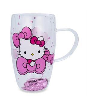 Sanrio Hello Kitty Bows and Stars Confetti Glass Mug | Holds 15 Ounces