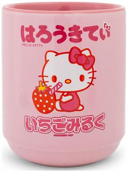 Sanrio Hello Kitty Strawberry Milk Asian Ceramic Tea Cup | Holds 9 Ounces