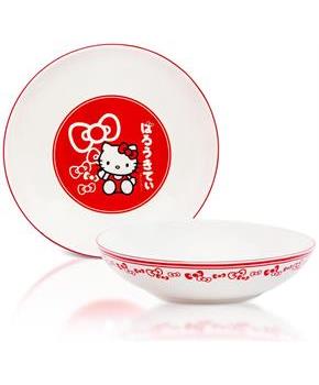 Sanrio Hello Kitty Red Bows 9-Inch Ceramic Coupe Dinner Bowl