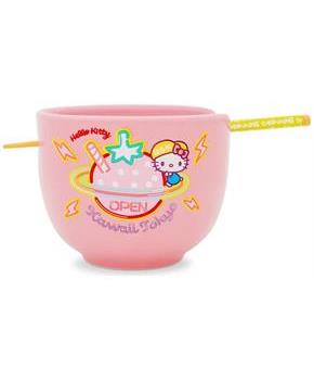 Sanrio Hello Kitty "Kawaii Tokyo" 20-Ounce Ramen Bowl and Chopstick Set