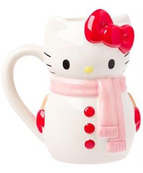 Sanrio Hello Kitty Snowman 20 Ounce 3D Sculpted Ceramic Mug