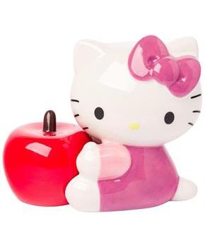 Sanrio Hello Kitty and Apple Ceramic Salt and Pepper Shaker Set