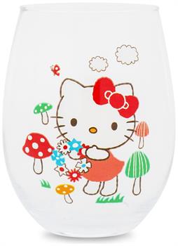 Sanrio Hello Kitty Mushrooms Stemless Wine Glass | Holds 20 Ounces