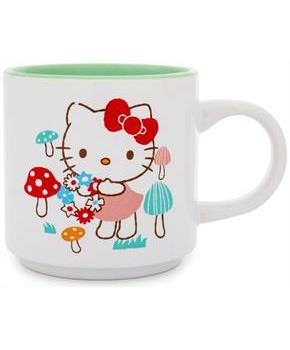 Sanrio Hello Kitty Mushrooms Single Stackable Ceramic Mug | Holds 13 Ounces
