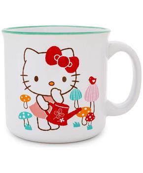 Sanrio Hello Kitty Watering Mushrooms Ceramic Camper Mug | Holds 20 Ounces