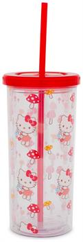 Sanrio Hello Kitty Mushrooms Carnival Cup With Lid and Straw | Holds 20 Ounces