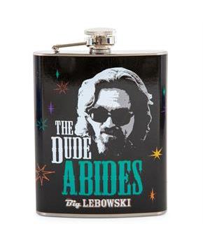 The Big Lebowski "The Dude Abides" Stainless Steel Flask | Holds 7 Ounces