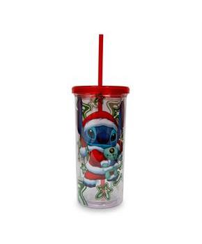 Disney Lilo & Stitch Santa Outfit Carnival Cup With Lid And Straw | Holds 20 Ounces