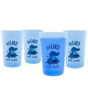Disney Lilo & Stitch 4-Piece Color-Change Plastic Cup Set | Each Holds 15 Ounces