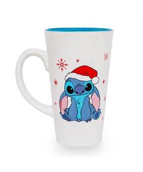 Disney Lilo & Stitch Santa Hat Ceramic Latte Mug | Holds 16 Ounces