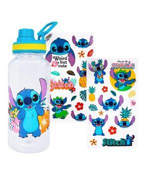 Disney Lilo & Stitch Flowers 32-Ounce Twist Spout Water Bottle And Sticker Set