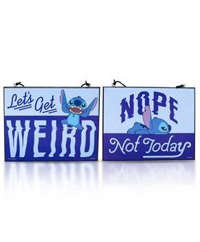 Disney Lilo & Stitch "Let's Get Weird" Reversible Hanging Sign Wall Art