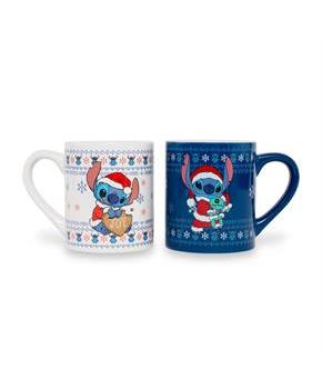 Disney Lilo & Stitch Holiday Sweaters Ceramic Mugs | Set of 2