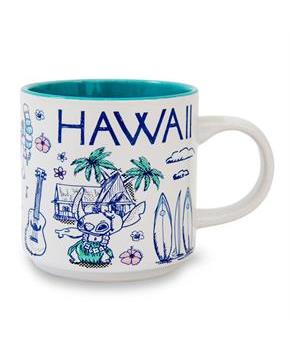Disney Lilo & Stitch Hawaii Allover Icons Ceramic Stacking Mug | Holds 13 Ounces