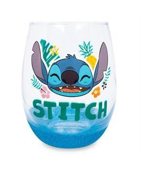 Disney Lilo & Stitch Hawaiian Flowers Teardrop Stemless Wine Glass | 20 Ounces