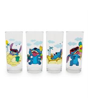 Disney Lilo & Stitch Beach Day 10-Ounce Tumbler Glasses | Set of 4