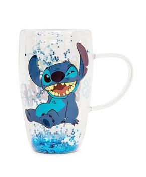 Disney Lilo & Stitch "Ohana Means Family" Confetti Glass Mug | Holds 15 Ounces