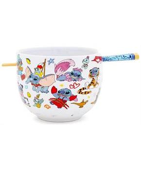 Disney Lilo & Stitch Costumes 20-Ounce Ceramic Ramen Bowl With Chopsticks