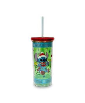 Disney Lilo & Stitch Holiday Lights Carnival Cup With Lid And Straw | Holds 20 Ounces