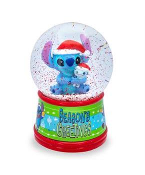 Disney Lilo & Stitch "Season's Greetings" Light-Up Snow Globe | 6 Inches Tall