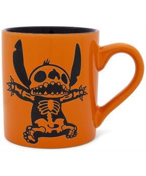 Disney Lilo & Stitch Skeleton Wax-Resist Ceramic Pottery Mug | 14 Ounces