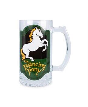 The Lord of the Rings Prancing Pony Glass Stein Mug | Holds 16 Ounces