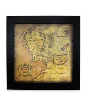 The Lord of the Rings Middle-earth Map Hanging Sign Framed Wall Art | 12 Inches