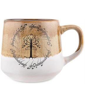 The Lord Of The Rings Elven Text Tapered Ceramic Pottery Mug | Holds 18 Ounces