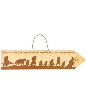 The Lord Of The Rings The Fellowship Framed Wooden Sign | 20 x 5 Inches