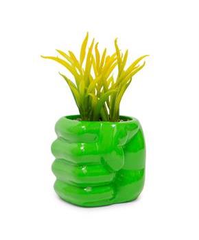 Marvel Comics Hulk Smash Hand 3-Inch Ceramic Mini Planter With Artificial Succulent
