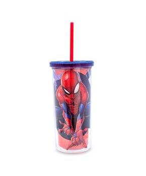 Marvel Comics Spider-Man Carnival Cup With Lid And Straw | Holds 20 Ounces