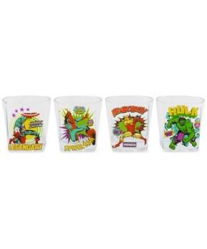 Marvel Comics Superheroes 9-Ounce Rock Glasses | Set of 4
