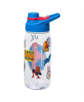 Marvel Spider-Man 20oz Hinged Handle Plastic Sports Bottle w/ Sticker Sheet