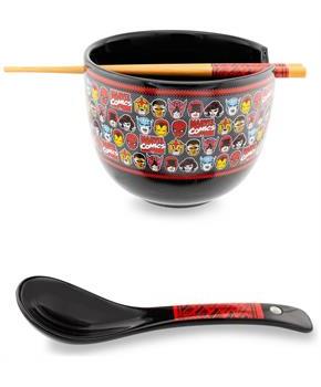 Marvel Comics Superheroes 20-Ounce Ramen Bowl With Chopsticks and Spoon
