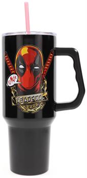 Marvel Deadpool Stainless Steel Tumbler With Handle | Holds 40 Ounces