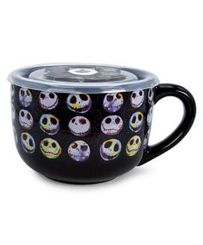 Disney The Nightmare Before Christmas Jack Expressions Ceramic Soup Mug with Lid