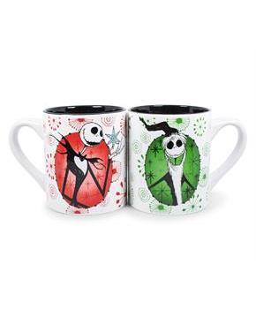 Nightmare Before Christmas Jack Holiday Mugs, Set of 2 | Each Holds 14 Ounces