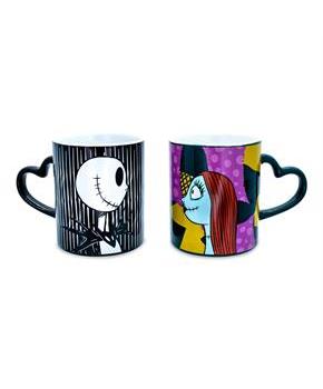 Disney Nightmare Before Christmas Jack and Sally Mug Set | Each Holds 14 Ounces