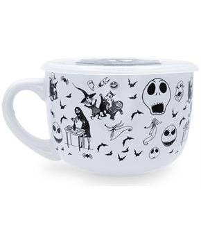 Disney The Nightmare Before Christmas Scary Citizens Ceramic Soup Mug With Lid