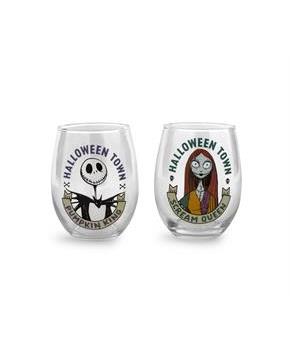Disney The Nightmare Before Christmas 20-Ounce Stemless Wine Glasses | Set of 2