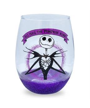 Disney Nightmare Before Christmas "All Hail Pumpkin King" Stemless Wine Glass